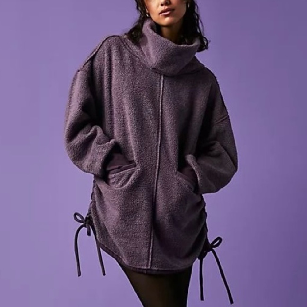 Free People NEW Fireside Funnel Tunic Sz S. Purple